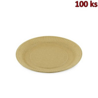 Papírový talíř mělký, hnědý Ø 23 cm [100 ks]
