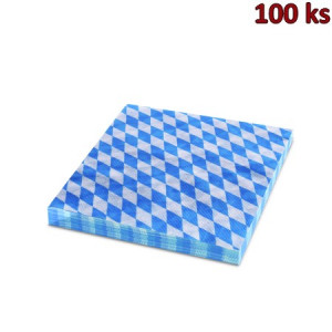 Papírové ubrousky 1-vrstvé, 33 x 33 cm BAVORSKO modré [100 ks]