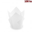 Tulipánový cukrářský košíček bílý Ø50 x 85 mm / 16 x 16 cm [100 ks]