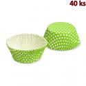 Cukrářské košíčky žlutozelené s puntíky Ø 50 x 30 mm (PAP) [40 ks]