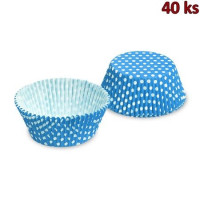 Cukrářský košíček - Puntíky, modrý Ø 50 x 30 mm (PAP) [40 ks]