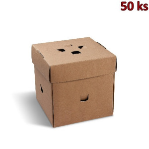 Burger box rozkládací Kraft 145 x 145 x 150 mm (PAP - FSC Mix) [50 ks]