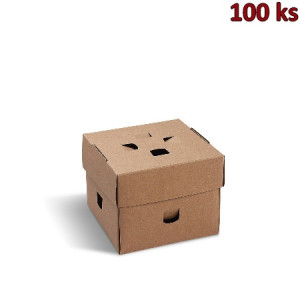 Burger box rozkládací Kraft 120 x 120 x 100 mm (PAP - FSC Mix) [100 ks]