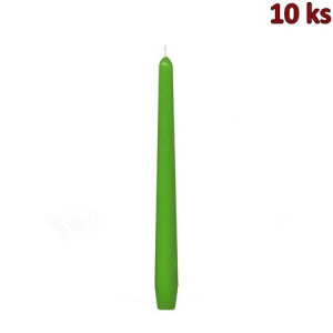 Svíčka kónická tmavě zelená 245 mm [10 ks]