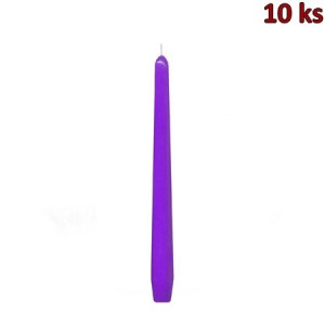 Svíčka kónická světle fialová 245 mm [10 ks]