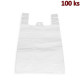Mikrotenové tašky 10 kg bílé 30 + 18 x 55 cm [100 ks]