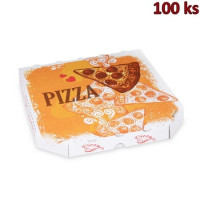 Krabice na pizzu z vlnité lepenky 26 x 26 x 3 cm