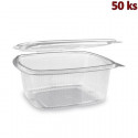 Plastová krabička s víčkem hranatá 1500 ml rPET [50 ks]